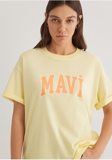 Mavi - Mavi Logo Baskılı Sarı Tişört 1600843-71315 Sarı