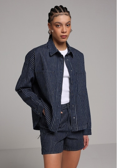 Colin's Colins Oversize Fit Kadın Stripe Denim Shacket Cl1079838 Q1.v1 Dn44915 Denim Colin's Colins Oversize Fit Kadın Stripe Denim Shacket Cl1079838 Q1.v1 Dn44915 Denim