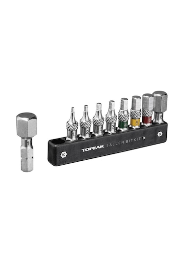 Topeak Allen Bitkit 9 Alyan Uç Seti Cırcır Anahtarlar İçin + 30mm Uzunluk + 9 Farklı Uç Tt2591