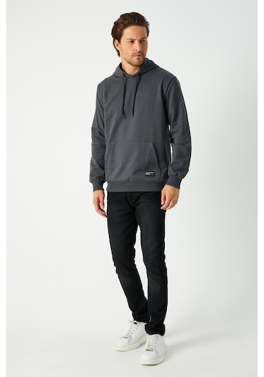 Comeor Erkek Antrasit Basic Kapüşonlu Regular Fit Normal Kesim 2 İplik Kumaş Günlük Sweatshirt Antrasit Comeor Erkek Antrasit Basic Kapüşonlu Regular Fit Normal Kesim 2 İplik Kumaş Günlük Sweatshirt Antrasit