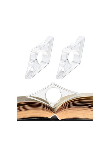 Adet Şeffaf Başparmak Halkası Ayraç Akrilik Kitap Sayfası Tutucu