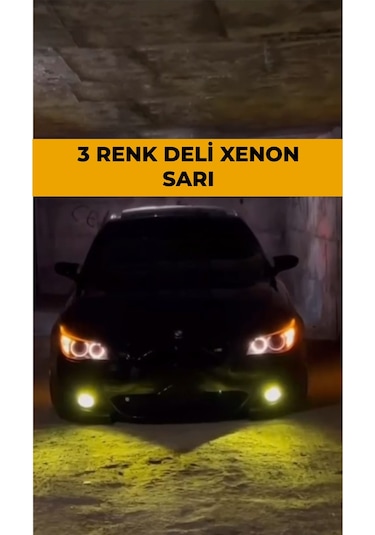 H3 - 3 Renk Xenon Şimşek Etkili 3 Renk Deli Mavi - Sarı- Kristal Beyaz Led Zenon Led Xenon