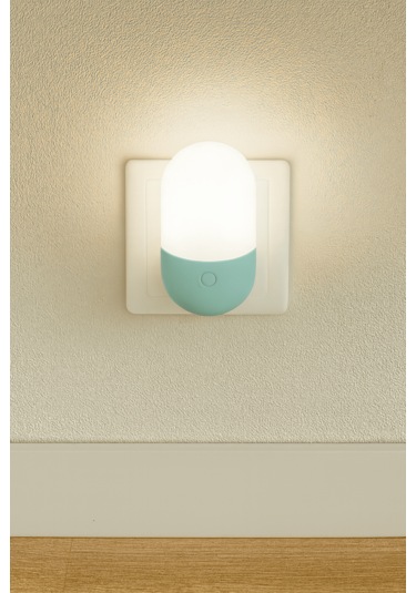 Gece Lambası Iki Renkli Günışığı Ve Beyaz Renk 1 Watt Led Mavi