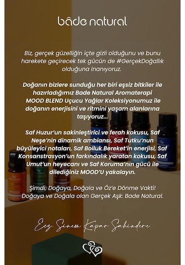 Bade Natural Saf Huzur Aromaterapi Karışımı 10 ML