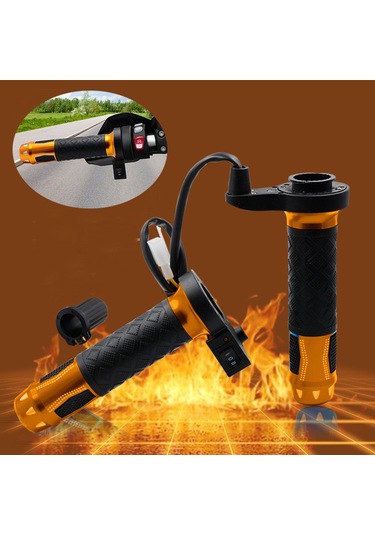 Cs-764a3 12v Motosiklet Scooter Alüminyum Alaşımlı Elektrikli El Kavrama Kapağı Isıtmalı Kavrama Gidon Altın Diğer