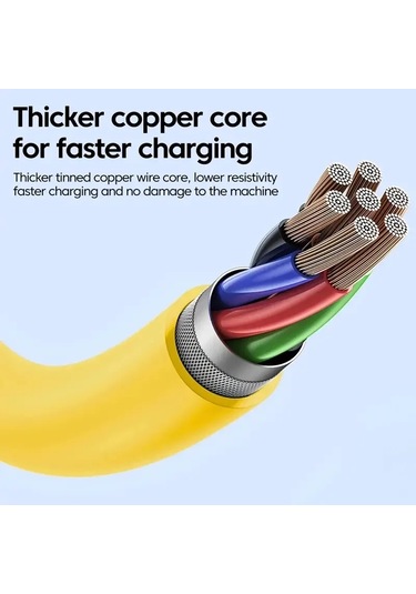 4 İn 1 65w Bahar Kısa Veri Kablosu 6a Usb Tip C Bahar Teleskopik Hızlı Şarj Yellow 1.5m
