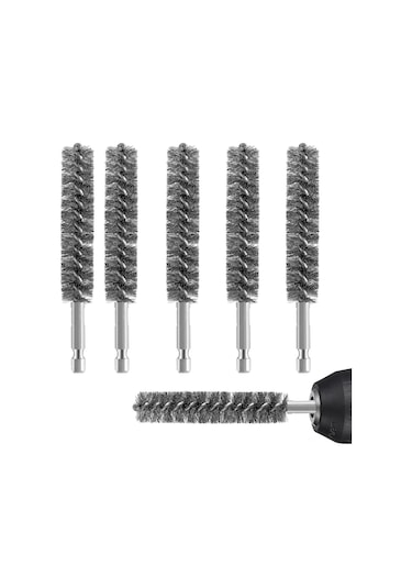 Samdoo 6 Adet 15mm Çaplı 304 Paslanmaz Çelik Boru Fırçası Seti - Altıgen Gövde, Power Tool Uyumlu, Pas Ve Tüketici Temizliği