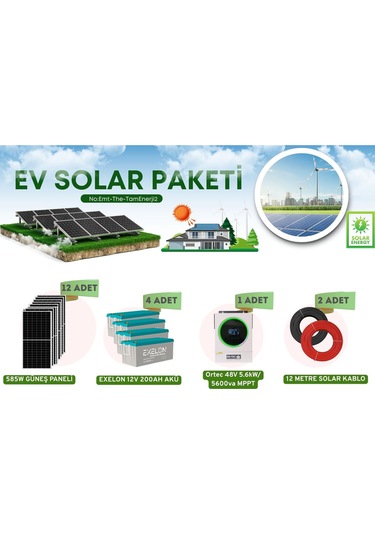 Bahçe Yayla Karavan Villa Ev Paketi Tüm İhtiyaçlarınızı Karşılamak İçin 9.6kw