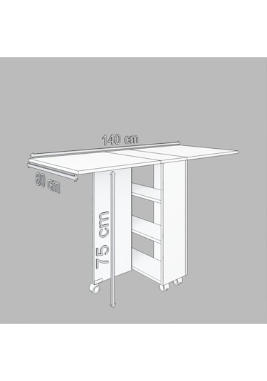 Dekorfim DF01110B Pratik Portatif Katlanır Masa Mutfak ve Yemek Masası