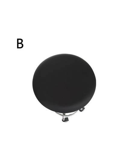 Siyah 1pc Streç Spandex Elastik Yuvarlak Sandalye Kapak Slipcover Düz Renk Basit Yıkanabilir