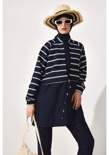 Defacto Regular Fıt Çiçekli 5li Burkini Mayo G7443ax26hsnv31 Lacivert-nv31
