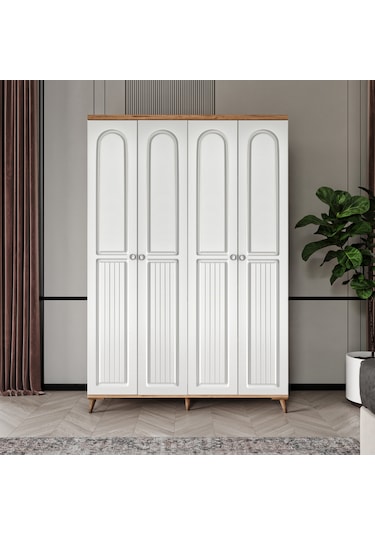 Bohem 4 Kapaklı Komple Mdf Gardırop - Elbise Dolabı