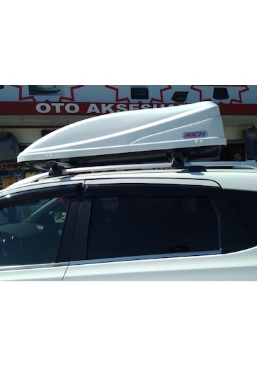 Araç Üstü Port Bagaj Portbagaj Tabut Bavul 390 L Siyah-Beyaz