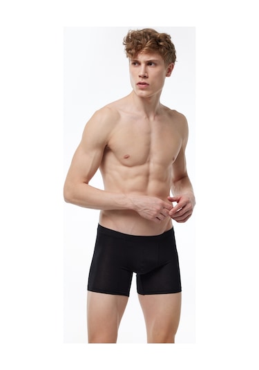 Malabadi Erkek Siyah 3 Lü Paket Micro Modal Boxer 909