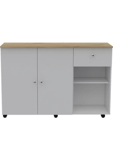 NEŞE MUTFAK ADASI - BEYAZ-120 CM Atlantik Çam - Beyaz