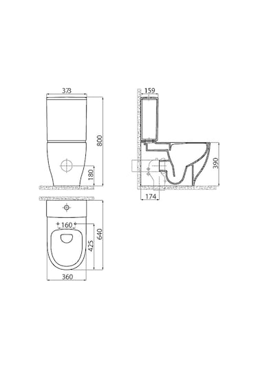 Creavit Mare Beyaz Kanalsız Duvara Sıfır Klozet Takımı Ma361, Creavit Mare Duroplast Yavaş Kapak Beyaz