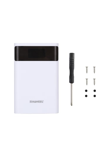 Yifomall 18650 Pil Girişli Usb Çift Çıkışlı Ekranlı Çift Yönlü Hızlı Şarj Portatif Power Bank Kutusu Beyaz