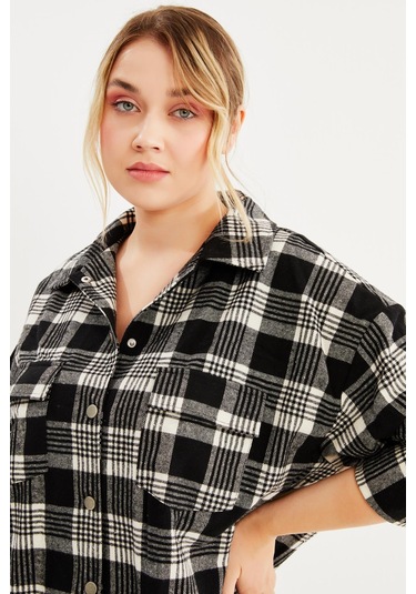 Oduncu Oversize Gömlek-1190 Siyah