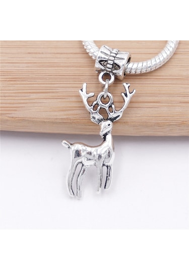 Gümüş Ren Geyik Uyumlu Charm