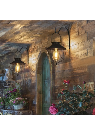 Konesam Güneş Enerjili Duvara Monte Lamba - Otomatik Aydınlatma, Ip65 Su Geçirmez, 600mah Pil 112 Karakter Siyah