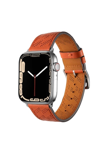 Watch 42mm Uyumlu Krd-76 Pu Deri Kordon Strap Kayış Pak Kahverengi