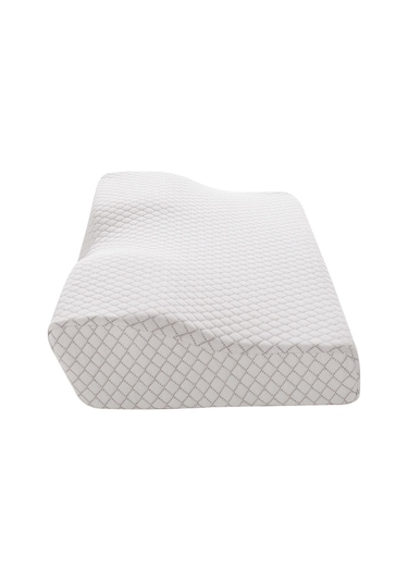 Yunboo Su Molekülü Beyaz Boyun Destekli Uyku İyileştirici Konik Yırtıcı Hafıza Pamuk Yastık 62x34x12x6cm İç Döşeme Dahil Beyaz