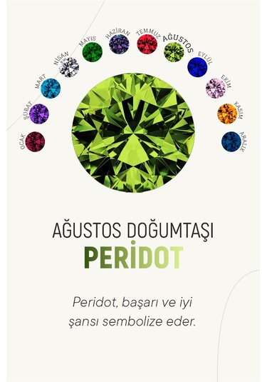 Ağustos Peridot Doğum Taşı Rose Tektaş Çivili Gümüş Küpe