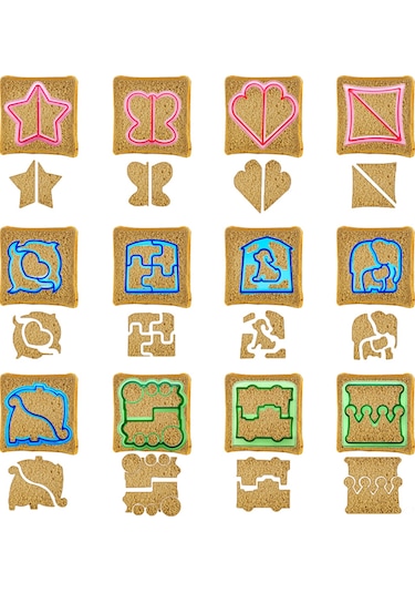 Qingmipy 13 Parça Yemek Grade Plastik Kalıp Seti - Çocuklar İçin Sandviç, Kurabiye, Ekmek Şekillendirici - Güvenli Ve Eğlenceli Pişirme Aracı Diğer