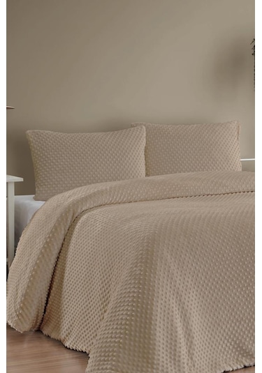 Merinos Velora Tomurcuk Çift Kişilik Comforter Set Camel Krem