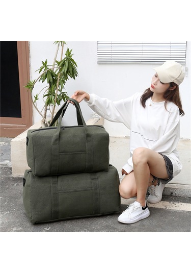 Seyahat Spor Çantası Büyük Kapasiteli Kanvas Seyahat Large Siyah Siyah