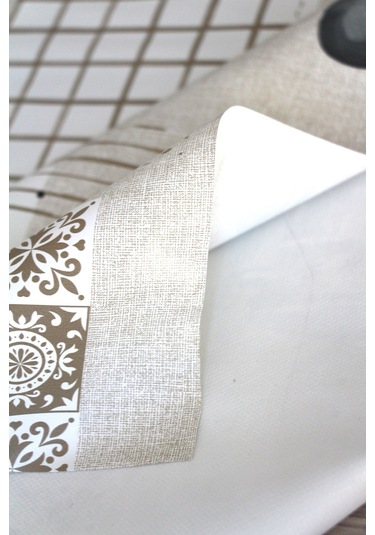 Elyaf Silinebilir Pvc Muşamba Masa Örtüsü 1222-2 Tencerekaşık Kahverengi