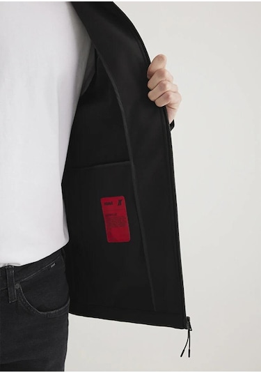 Mavi Dik Yaka Siyah Ceket 0110339-900 Siyah