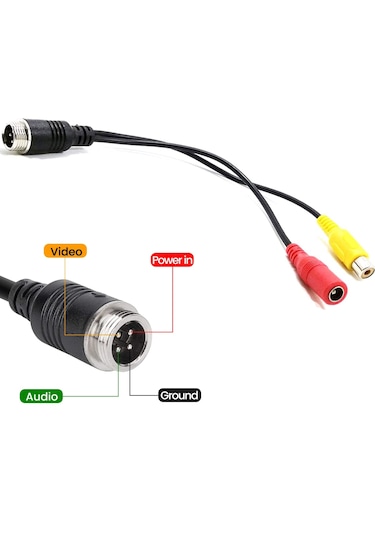 4 Pinli Erkek Konnektör Rca Dişi Dc Dişi Soket Dönüştürücü 20 Cm.