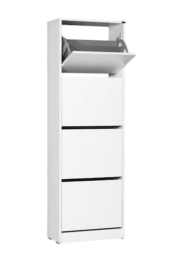 Flat Duo 4 Katlı Ayakkabılık Dolabı - Beyaz