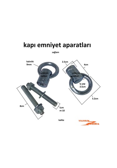 Kapı Emniyet Aparatı Asma Kilit Takma Aparatı Kısa Tip Kalite