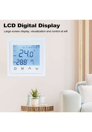Pazly Akıllı Dijital 16a Dokunmatik Ekranlı Zemin Isıtma Termostatı Ntc Sensörlü 85-265v