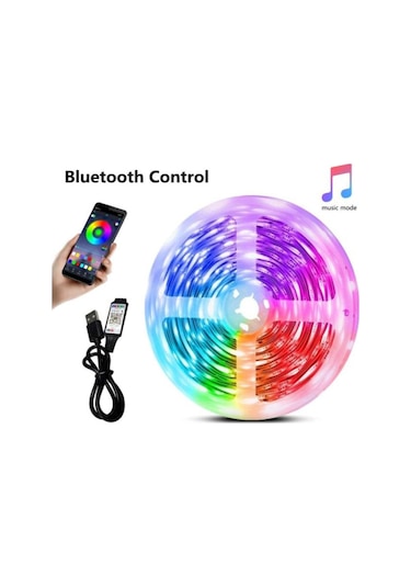 24 Tuşlu Led Şerit Işıklar, Rgb 5050 Lamba Uzaktan Kumandalı Usb 5 V Yatak Odası Dekorasyon Müzik Noel Oda Ev Dekor Için Işıklar Bluetooth-15m