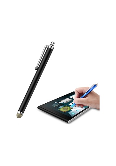 At-19 Gümüş Fiber Kalem Ucu Stylus Kapasitif Kalem Cep Telefonu Tablet Evrensel Dokunmatik Kalem Siyah
