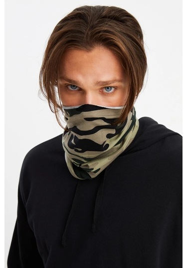 Erkek 4 Fonksiyonlu Koruyucu Pamuklu, Esnek, Terletmez, Bandana, Boyunluk, Maske - Tek Ebat / Kamuflaj Kamuflaj
