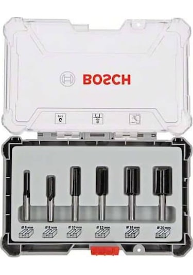 Bosch Pro  Freze Seti 6'Lı Düz 6Mm Şaftlı