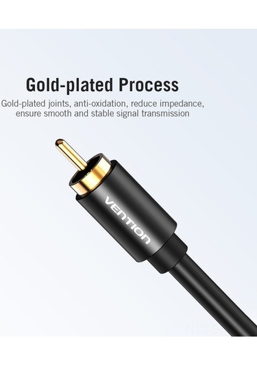 Besthome1 Vention Rca Koaksiyel Ses Video Kablosu, Altın Kaplama, Saf Bakır İletken, Spdif Uyumlu, Ev Sinema Sistemi, 2 Metre,