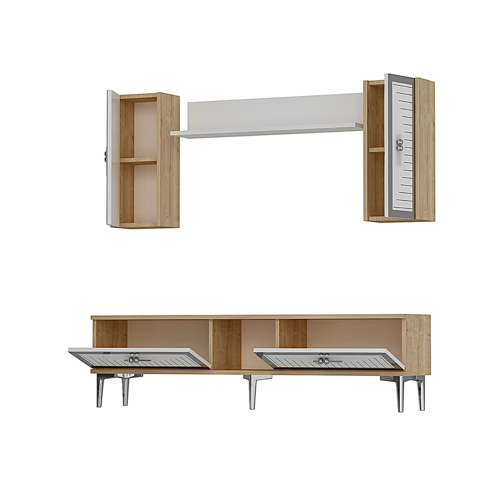 Tvr1501dbs - Tuna150 Tv Ünitesi Safirmeşe-beyaz Sılver 150cm Safirmeşe-beyaz-gümüş