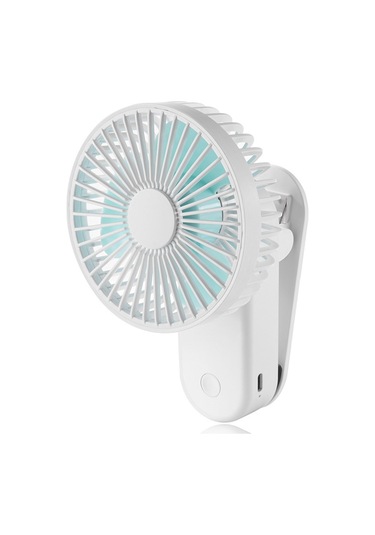 F21 Taşınabilir Mini Vantilatör 1200mah Şarj Edilebilir Usb Pilli Masaüstü Vantilatör Manyetik Taban Klipsli - Beyaz Beyaz