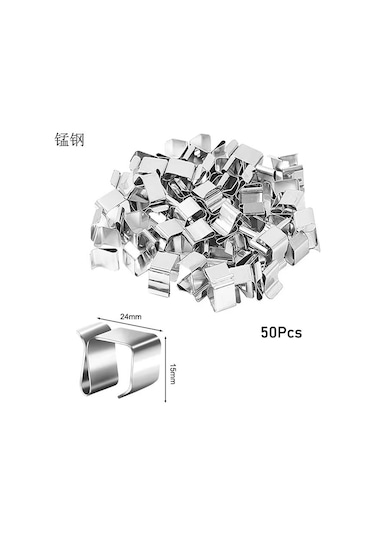 Suofeng Gümüş Küçük Boy Manganez Çelik Noel Işık Kancaları - Dış Mekan Işık Klipsleri, Noel Dekorasyonu, 100 Adet Paket