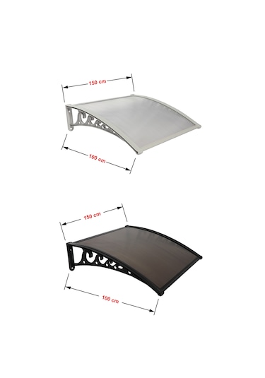 Plastik Ayak 6mm Levhalı Pratik Sundurma Kanopi 100x150 Cm Siyah