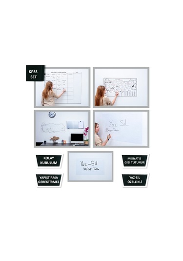 Kpss Yazı Tahtası Eğitim Seti Statik Kağıt Tahta