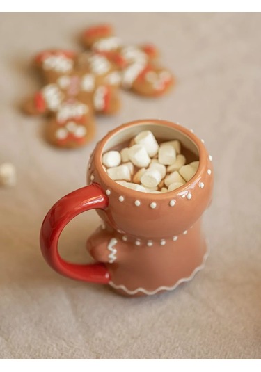 Roomi 330 Ml Seramik Yeni Yıl Kupa Zencefilli İnsan 194588342 Kırmızı