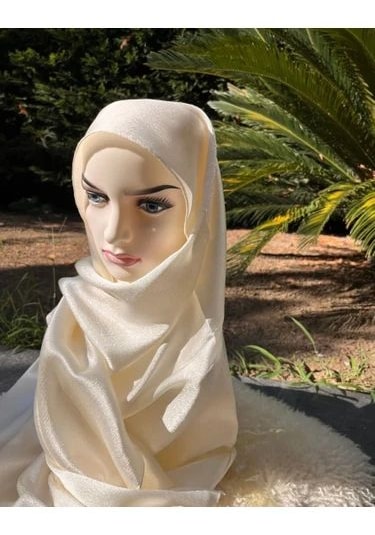 Gesshop Kadın Abiye Janjan Şal Krem