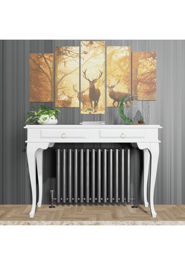 Roys Ahşap 130 Cm Beyaz Çekmeceli Petek Üstü Yüksek Dresuar Ahşap