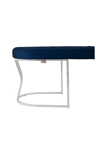 Viego Silver Collection- Mavi Kapitoneli Chester Model Puf & Bench & Koltuk & Uzun Makyaj Puff & Yatak Ucu